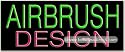 Airbrush Design Neon Sign (13"H x 32"L x 3"D)