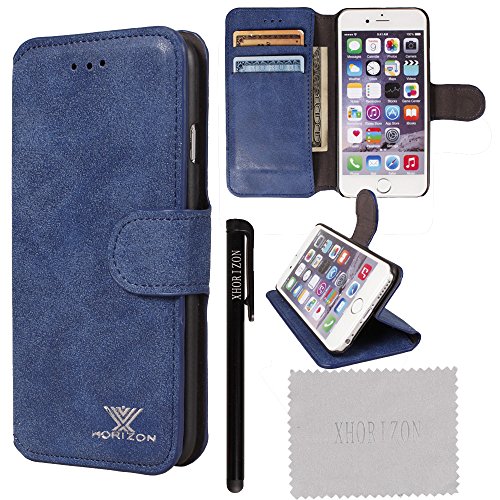 iPhone 6 Case - xhorizon® [Stand Feature] [Wallet Function] [Magnetic Closure] For iPhone 6 4.7" Premium Leather Slim Practical Wallet Phone Case Cover with Credit/Bussiness/ID Card Holder & Cash Holder ZY & xhorizon Stylus