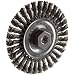 Weiler Dualife Narrow Face Wire Wheel Brush, Threaded Hole, Steel, Stringer Knotted