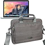 Evecase Apple MacBook Pro 13, 13.3 inch MacBook Pro Laptop Shoulder Bag / Suit Fabric Multi-functional Briefcase Carrying Messenger Case Tote Bag w/ Handle and Shoulder Strap - Gray