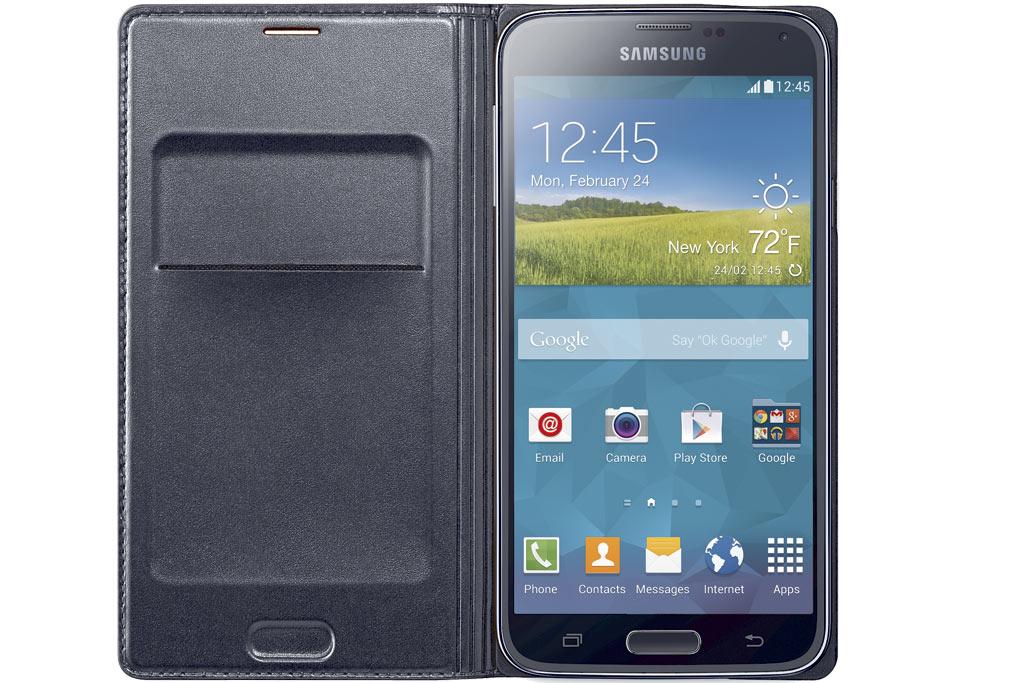 Amazon.com: Samsung Galaxy S5 Case Flip Cover Wallet Folio, Black ...