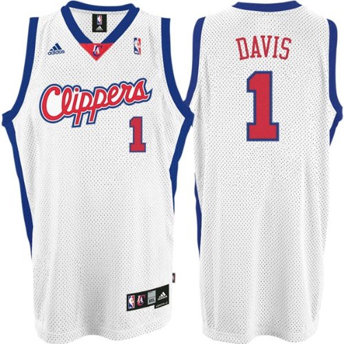 Men's Baron Davis #1 Los Angeles Clippers Embroidered NBA Swingman Basketball Jersey by Adidas (Whit(Size=XXX-LARGE)