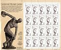 1996 CENTENNIAL OLYMPIC GAMES DISCOBOLUS #3087 Pane of 20 x 32 cents US Postage Stamps