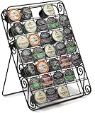 Universal Keurig K-cup Storage Rack 35 Capacity Can Be Used on Countertop, Inside Drawer or Mount on Wall, Hammered Bronze Scroll Design