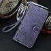 CORNMI i5 Case Premium Vintage Flip Wallet Leather Magnetic Closure Foldable Kickstand Cover Skin for i5 / 5S / SE with Card Slots, Cash Compartment and Wrist Strap - Purple