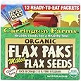 Carrington Farms Organic Ground Milled Flax Seed, 12-Count Easy Serve Packets (Pack of 3)