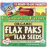 Carrington Farms Organic Ground Milled Flax Seed, 12-Count Easy Serve Packets (Pack of 3)