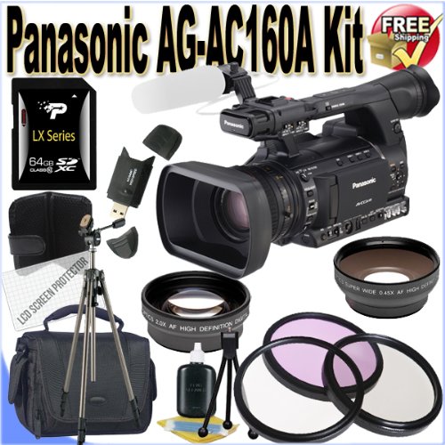 Panasonic AG-AC160A AVCCAM HD Handheld Camcorder 64GB Package Panasonic AG-AC160A AVCCAM HD Handheld Camcorder 64GB Package
