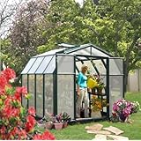 Rion GH46HG 8'6' ' W x 12' L Hobby Greenhouse, 2 Roof Vents - Hunter Green