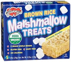 Glenny's Brown Rice Marshmallow Treats, Vanilla, 5-Count Boxes (Pack of 6)