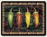 Large Cutting Board ~ Chili Peppers ~ made of tempered glass ~ code 264