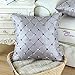 Euphoria CaliTime Pillow Cover Faux Silk Gray Ground Three-tone Diamonds Lattice Geometric Chain Embroidered 18