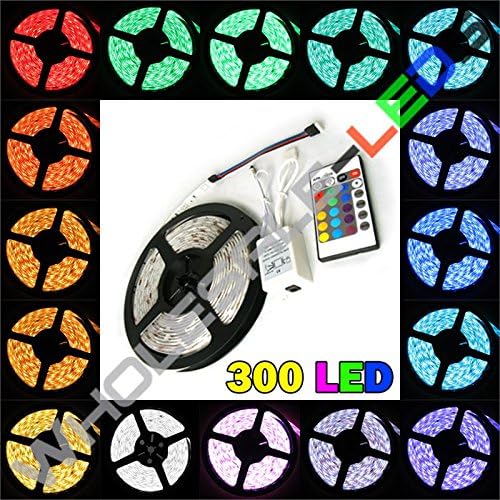 NovaBright24V 5050SMD Color Changing RGB Super Bright LED Strip Light 16 Ft Reel 300 LEDs Kit