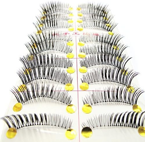 MapofBeauty 10 Pairs Thick and Long False Eyelashes Makeup Eye Lashes (Black-#01) by TaoBaoPit