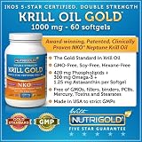 Nutrigold Krill Gold - Neptune Krill Oil (Double Strength NKO), 1000 mg, 60 softgels