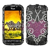 Trapped Heart Diamante Crystal Bling Protector Case for HTC myTouch 4G