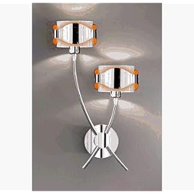 Eglo 88468A Freeride, Chrome White and Orange, 6-Light Wall Light Fixture by Eglo
