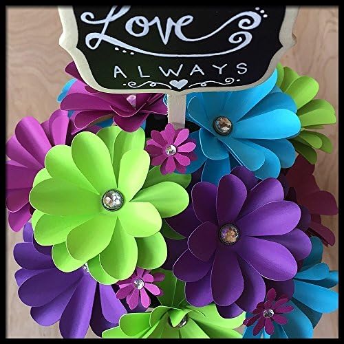 Paper Flower Arrangement Handmade Gift Bouquet, Peacock Colors