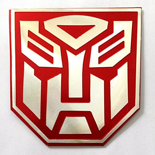4" Transformers Metal Sheets 3d Emblem Badge Decal Sticker Aluminum Alloy Foil (Red)