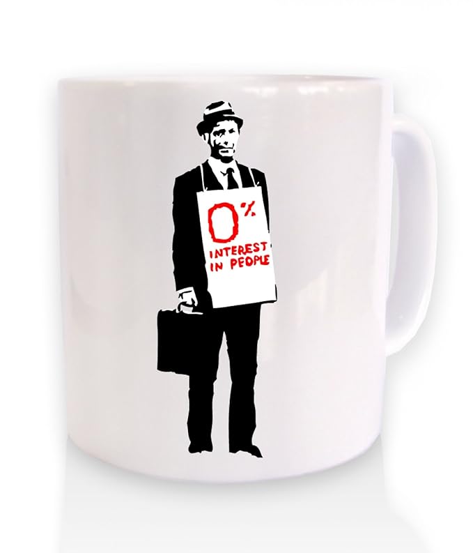 Amazon.com: Banksy 0 Percent Interest In People - Mug: Kitchen ...