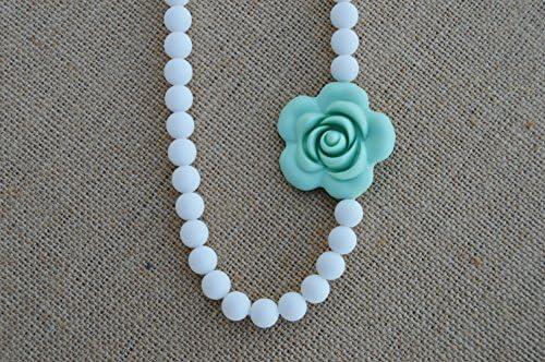 Children's Sensory Necklace/Chewlery/Fidget Toy/Mint Flower Necklace