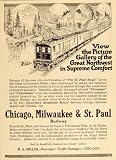 1916 Vintage Train Ad Chicago Milwaukee St Paul Railway – Original Print Ad