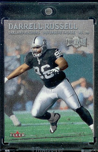 2000 Fleer Metal # 17 Darrell Russell Oakland Raiders Football Card- Mint Condition- Shipped In Protective ScrewDown Case!