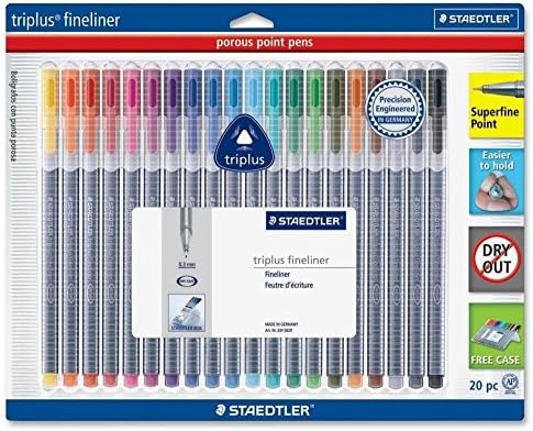 Staedtler Triplus Fineliner Pen 0.3mm Assorted Ink 20 Colors