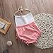 Baby Girls Halter Backless Splice Tassels Pompom Bodysuit