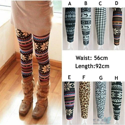 New Womens/girls Nordic Snow Knitted Warm Winter Leggings Tights Pants