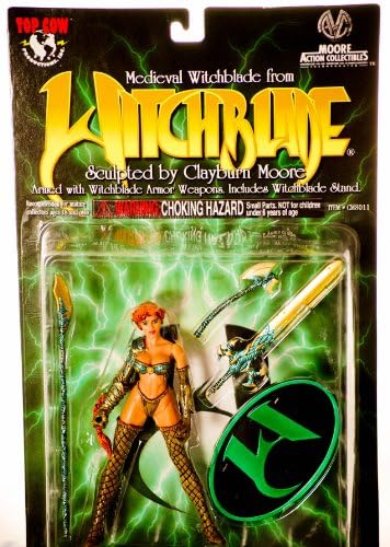 Witchblade 1998 - Top Cow / Moore Action Collectibles - #CM8011 - Medieval Exclusive Action Figure - w/ Armor Weapons / Stand - 5.5 Inches - Out of Production - Rare - Collectible
