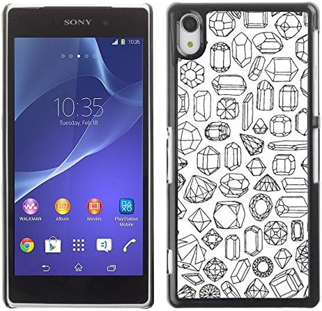 Paccase / Hard Protective Case Cover for - Stones Art Diamond Ruby Emerald - Sony Xperia Z2 D6502 D6503 D6543 L50t L50u