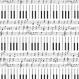 Piano Keys Music Musical Notes Scales Fleece Fabric Print by the Yard (o38067-1b)