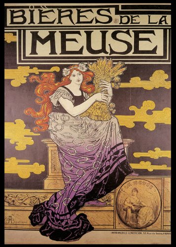 Beer Bieres De La Meuse Fashion Lady Art Nouveau 12