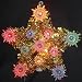 5.5" Lighted Everglow Gold Tinsel Star Christmas Tree Topper -Multi-Color Lights