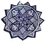Moroccan Handmade 12-inch Fez Blue and White Large Star Plate,by Treasures of Morocco,Free shipping