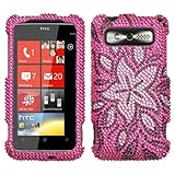 Rhinestones Protector Case for HTC Trophy, Tasteful Flowers Full Diamond