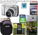Canon Powershot SX110 IS 9MP Digital Camera Silver & Transcend 4GB SDHC Secure Digital Memory Card, Gorillapod Mini Tripod, Icon Digital Camera Case, 4-AA Battery & Charger, and Digital LCD Screen Protectors
