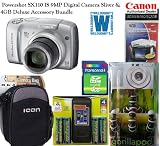 cheap Canon Powershot SX110 IS 9MP Digital Camera Silver & Transcend 4GB SDHC Secure Digital Memory Card, Gorillapod Mini Tripod, Icon Digital Camera Case, 4-AA Battery & Charger, and Digital LCD Screen Protectors
