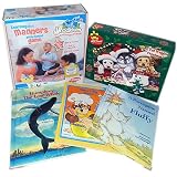 Childrens' Christmas Puzzle, Books & Game Set of 5 Gift Bundle Ages 3+ [5 Piece]