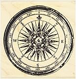 Tim Holtz Red Rubber Stamp-Compass 2"X2"