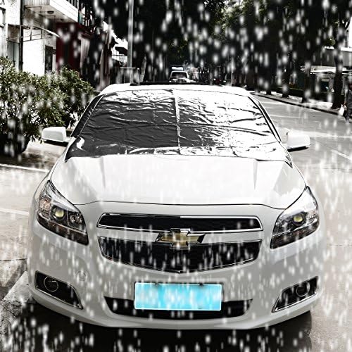 Autofay Premium Windshield Snow Cover&amp; Sun Shade Protector Kit for Cars &amp; CRVs - Sizes for ALL Vehicles - Covers Wipers - Snow, Ice, Frost Guard  - Windproof Magnetic Edges-N (Large)