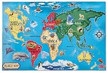 Melissa & Doug World Map 33 pcs Floor Puzzle