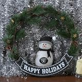 Oakland Raiders Snowman LED Wreath