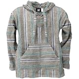 Beige & Green Woven Baja Hoodie