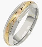 18 Karat Tri-Color Gold 6mm Woven Wedding Band