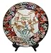 Decorative Chinese hand painted porcelain plate with gold filigree - plum blossoms