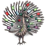 Austrian Rhinestone Vintage Style Peacock Colourful Crystal Pin