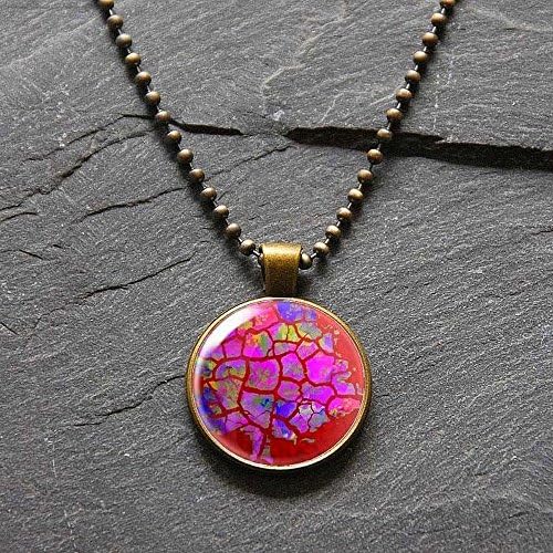 Picture Pendant Necklace with a Tree Painting under a glass dome Bezel Pendant Art Photo Necklace by Ducky Rubin for StudioDjewelry