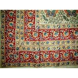 Dabu Dyed Jaipur Tapestry-Large Tablecloth-Butterflies by Full Moon Loom